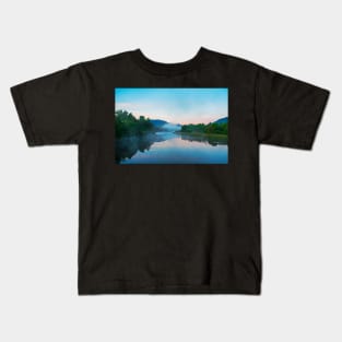 Ausable River Morning Reflection Lake Placid NY sunrise Kids T-Shirt